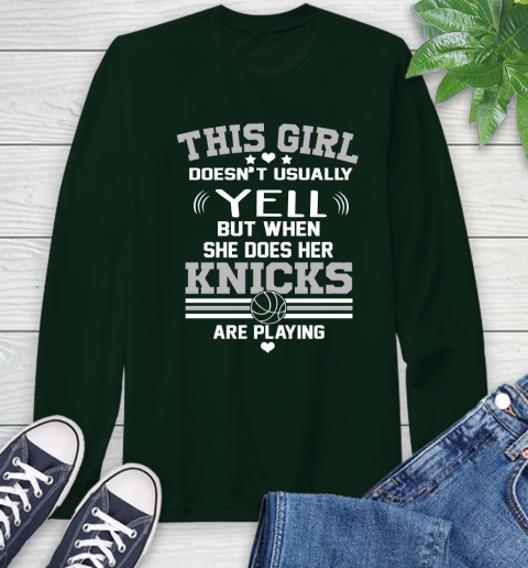 New York Knicks NBA Basketball I Yell When My Team Is Playing Long Sleeve T-Shirt 7