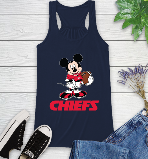 NFL Football Kansas City Chiefs Cheerful Mickey Mouse Shirt Racerback Tank 11