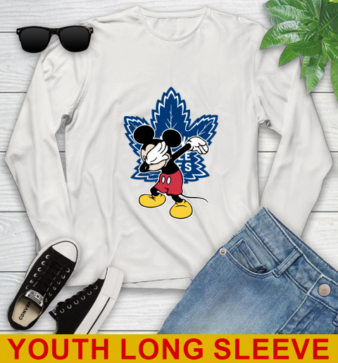 Toronto Maple Leafs NHL Hockey Dabbing Mickey Disney Sports Youth Long Sleeve 12