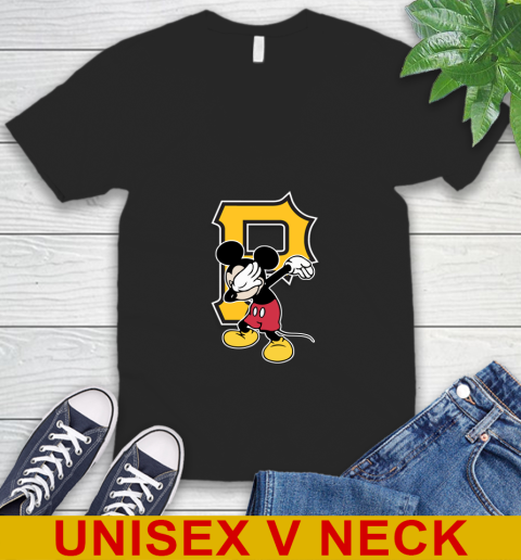 Pittsburgh Pirates MLB Baseball Dabbing Mickey Disney Sports V-Neck T-Shirt 3 Pittsburgh Pirates MLB Baseball Dabbing Mickey Disney Sports V-Neck T-Shirt - Image 3