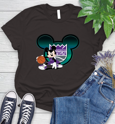 NBA Sacramento Kings Mickey Mouse Disney Basketball Women's T-Shirt 8