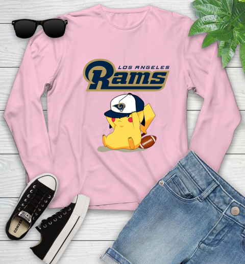NFL Pikachu Football Sports Los Angeles Rams Youth Long Sleeve 10