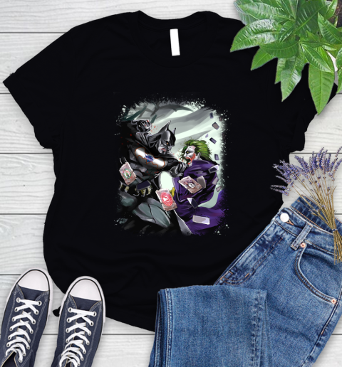 Charlotte Hornets MLB Basketball Batman Fighting Joker DC Comics Women's T-Shirt 2