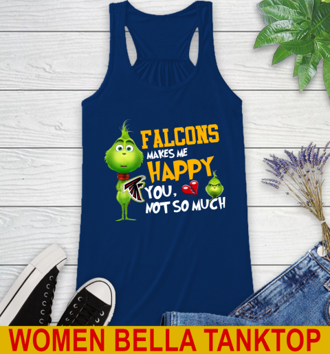 NFL Atlanta Falcons Makes Me Happy You Not So Much Grinch Football Sports Racerback Tank 7