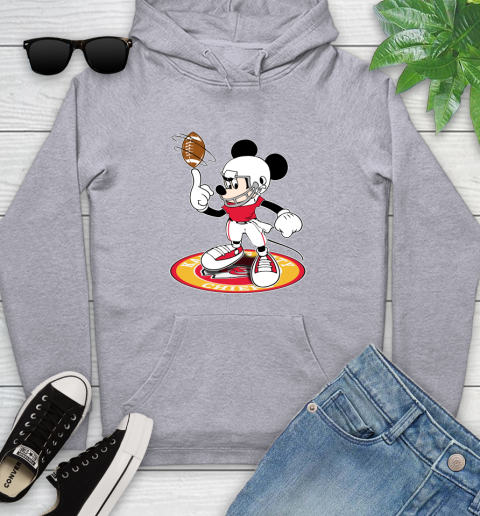 NFL Football Kansas City Chiefs Cheerful Mickey Disney Shirt Youth Hoodie 6