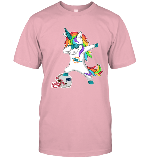 Football Dabbing Unicorn Steps On Helmet Miami Dolphins Unisex Jersey Tee