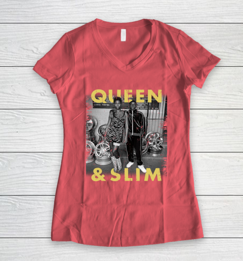 Queen and Slim Poster Women's V-Neck T-Shirt 4