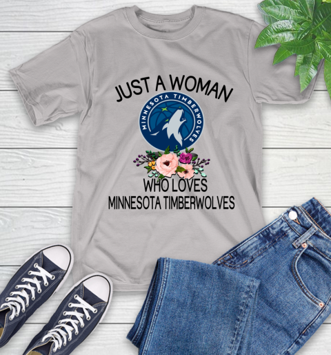 NBA Just A Woman Who Loves Minnesota Timberwolves Basketball Sports T-Shirt 12