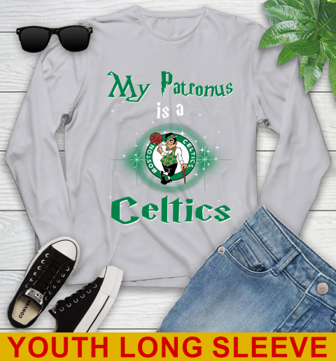 NBA Basketball Harry Potter My Patronus Is A Boston Celtics Youth Long Sleeve 5