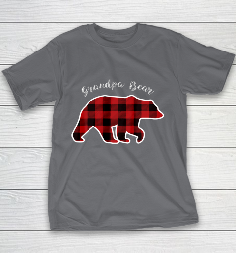 GRANDPA BEAR Men Red Plaid Christmas Pajama Family Gift Youth T-Shirt 5