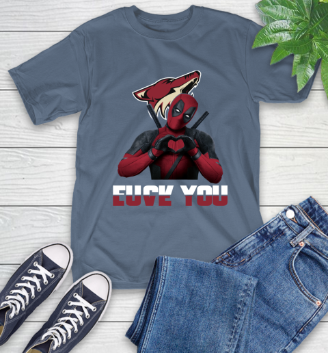 NHL Arizona Coyotes Deadpool Love You Fuck You Hockey Sports T-Shirt 8