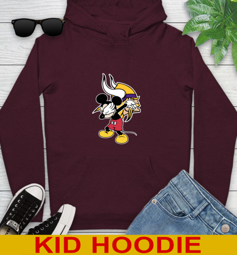 Minnesota Vikings NFL Football Dabbing Mickey Disney Sports Youth Hoodie 7