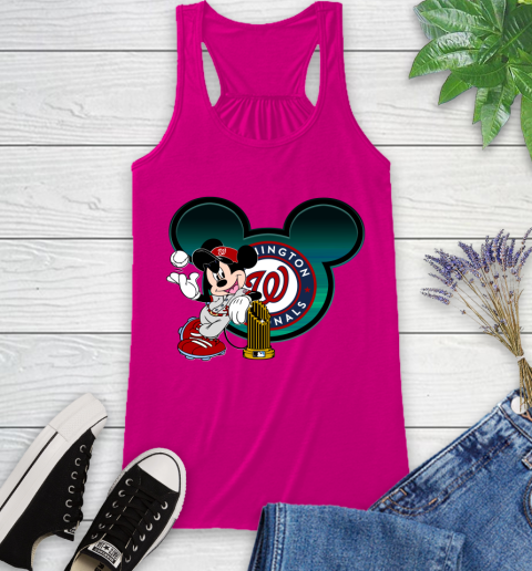 MLB Washington Nationals The Commissioner's Trophy Mickey Mouse Disney Racerback Tank 8