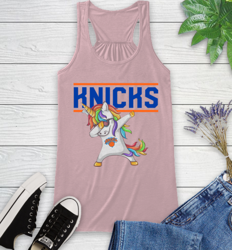 New York Knicks NBA Basketball Funny Unicorn Dabbing Sports Racerback Tank 11