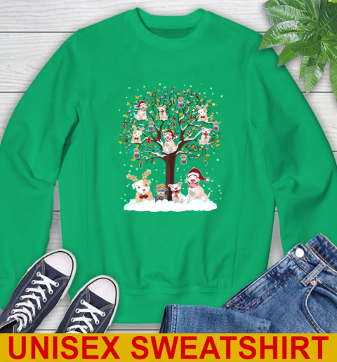 Pitbull dog pet lover light christmas tree shirt 32