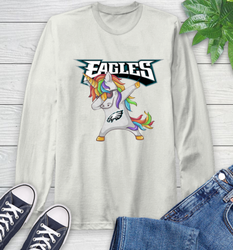Philadelphia Eagles NFL Football Funny Unicorn Dabbing Sports Long Sleeve T-Shirt 12