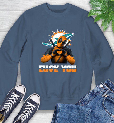 NHL Miami Dolphins Deadpool Love You Fuck You Football Sports Sweatshirt 8