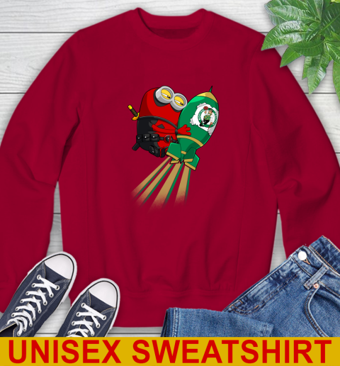 NBA Basketball Boston Celtics Deadpool Minion Marvel Shirt Sweatshirt 9