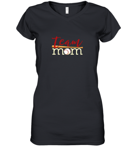 Team Mom Shirts Mother's Day Gift For Baseball Or Softball Women's V-Neck T-Shirt