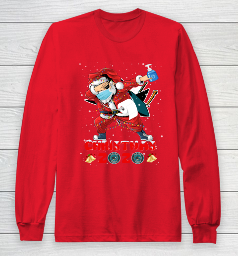 San Jose Sharks Funny Santa Claus Dabbing Christmas 2020 NHL Long Sleeve T-Shirt 7