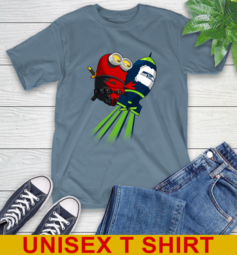 NFL Football Seattle Seahawks Deadpool Minion Marvel Shirt T-Shirt 8