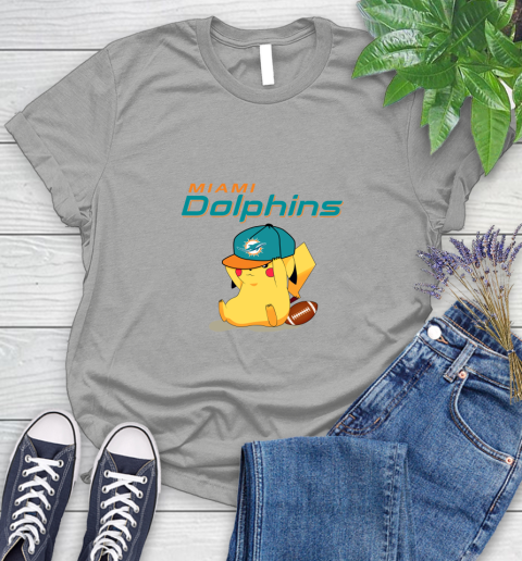NFL Pikachu Football Sports Miami Dolphins Women's T-Shirt 10
