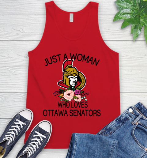 NHL Just A Woman Who Loves Ottawa Senators Hockey Sports Tank Top 4
