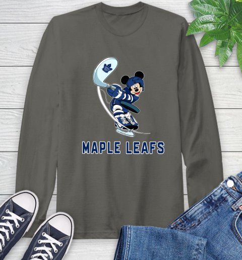 NHL Hockey Toronto Maple Leafs Cheerful Mickey Mouse Shirt Long Sleeve T-Shirt 9