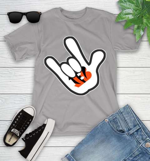 Cincinnati Bengals NFL Football Mickey Rock Hand Disney Youth T-Shirt 4