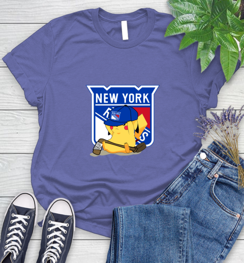 NHL Pikachu Hockey Sports New York Rangers Women's T-Shirt 11