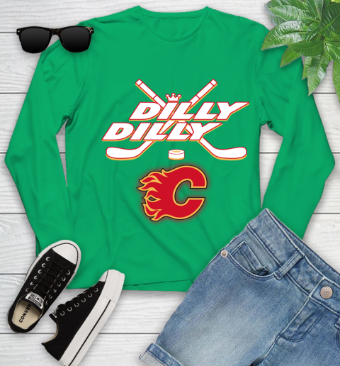 NHL Calgary Flames Dilly Dilly Hockey Sports Youth Long Sleeve 6