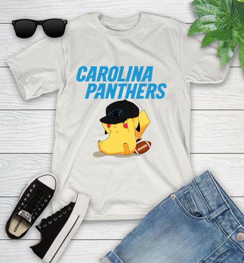 NFL Pikachu Football Sports Carolina Panthers Youth T-Shirt 12