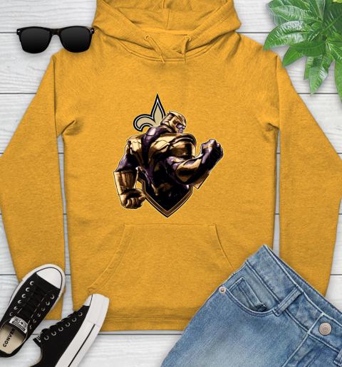 NFL Thanos Avengers Endgame Football Sports New Orleans Saints Youth Hoodie 3