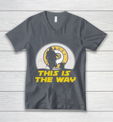 Indiana Pacers NBA Basketball Star Wars Yoda And Mandalorian This Is The Way V-Neck T-Shirt 4