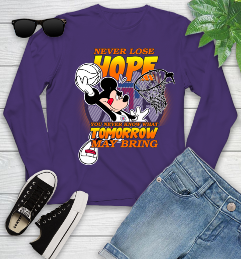 LA Clippers NBA Basketball Mickey Disney Never Lose Hope Youth Long Sleeve 4