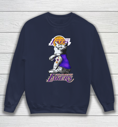 NBA Basketball My Cat Loves Los Angeles Lakers Sweatshirt 2