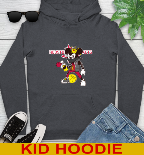 Houston Rockets NBA Basketball Mickey Peace Sign Sports Youth Hoodie 9