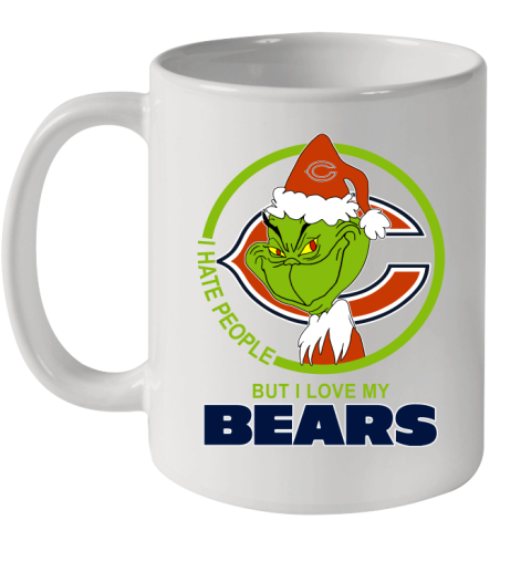 Chicago Bears NFL Christmas Grinch I Hate People But I Love My Favorite Football Team Ceramic Mug 11oz