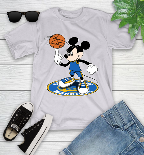 NBA Basketball Golden State Warriors Cheerful Mickey Disney Shirt Youth T Shirt