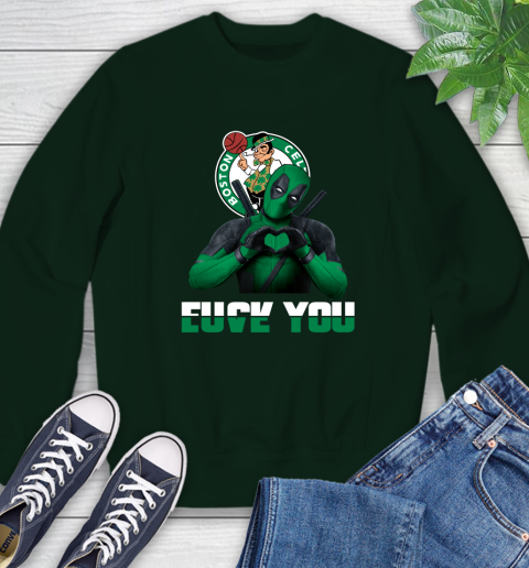 NBA Boston Celtics Deadpool Love You Fuck You Basketball Sports Sweatshirt 12