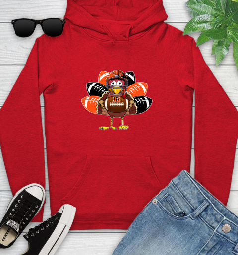 Cincinnati Bengals Turkey Thanksgiving Day Youth Hoodie 11