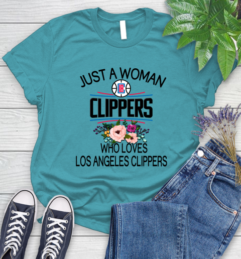 NBA Just A Woman Who Loves Los Angeles Clippers Basketball Sports Women's T-Shirt 11