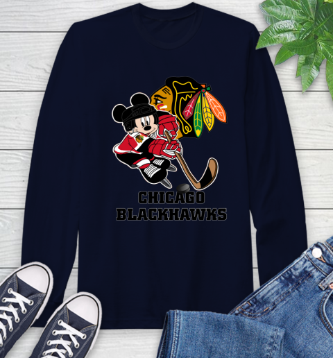 NHL Chicago Blackhawks Mickey Mouse Disney Hockey T Shirt Long Sleeve T-Shirt 4