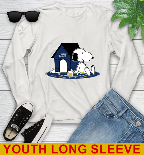 NBA Basketball Utah Jazz Snoopy The Peanuts Movie Shirt Youth Long Sleeve 12