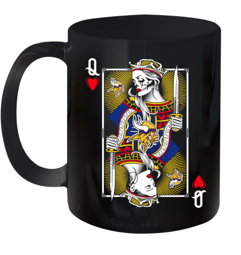 NFL Football Minnesota Vikings The Queen Of Hearts Card Shirt Ceramic Mug 11oz