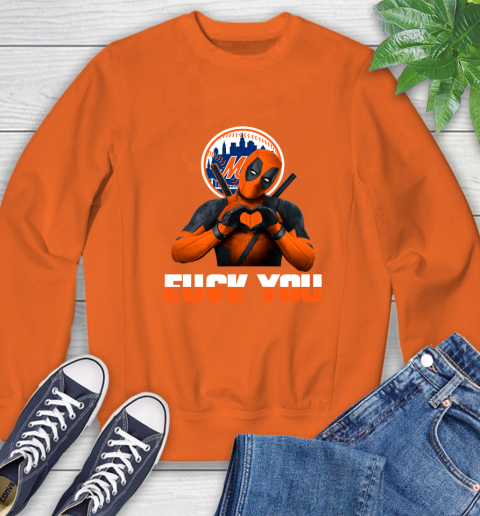 MLB New York Mets Deadpool Love You Fuck You Baseball Sports Sweatshirt 3