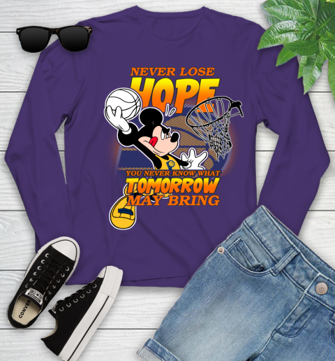 Indiana Pacers NBA Basketball Mickey Disney Never Lose Hope Youth Long Sleeve 4