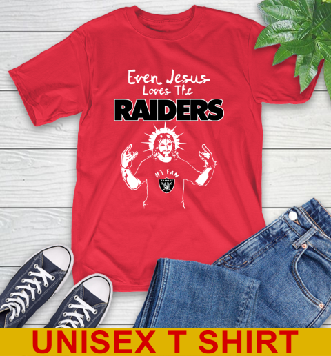 Oakland Raiders NFL Football Even Jesus Loves The Raiders Shirt T-Shirt 12