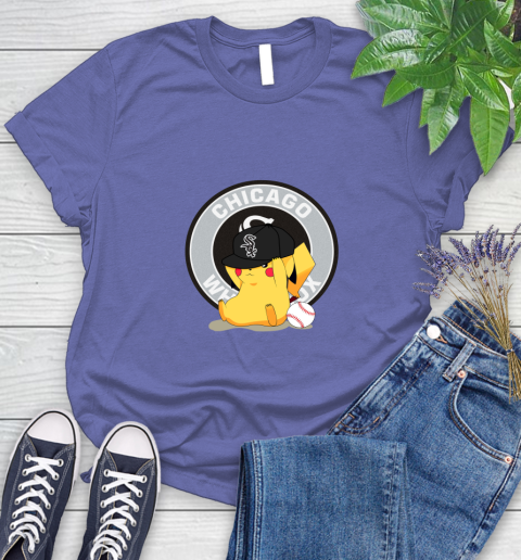 MLB Pikachu Baseball Sports Chicago White Sox Women's T-Shirt 11