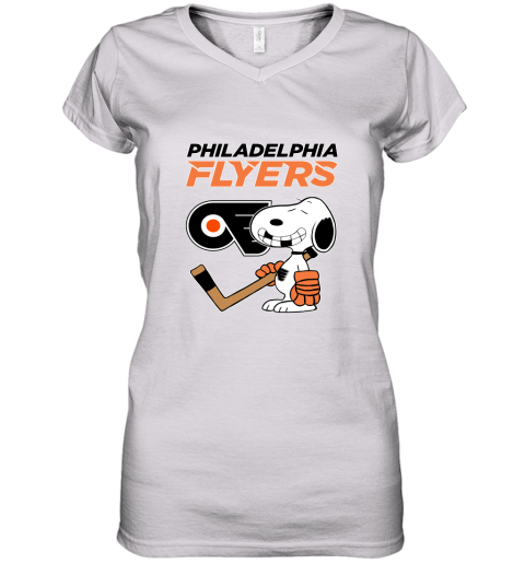 Philadelphia Flyers Ice Hockey Broken Teeth Snoopy NHL Women's V-Neck T-Shirt